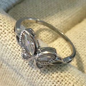 NEW Sterling Silver & CZ Butterfly Ring- Sizes 8 & 9